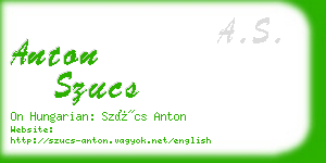 anton szucs business card